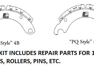 S/L 12.25" X 4" PQ AIR BRAKE REPAIR KIT, 1 WHEEL 23K F/DEX